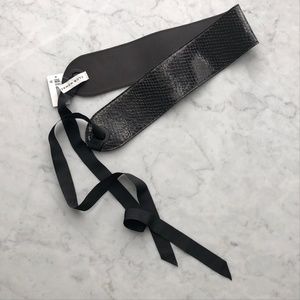 Club Monaco Leather Wide Obi Belt M